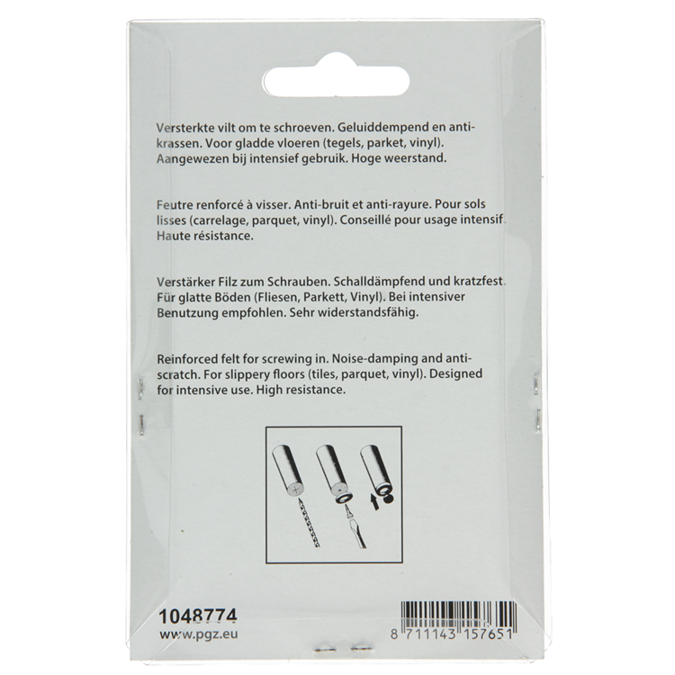 Mack 1048774 - feutre renforcé + vis marron ø 70 mm 4 pcs | 6 pièces