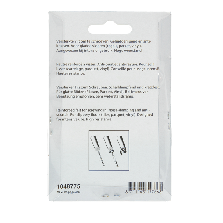 Mack 1048775 - feutre renforcé + vis marron ø 60 mm 4 pcs | 6 pièces
