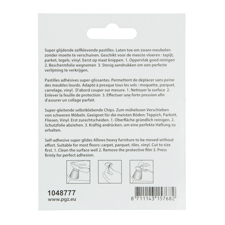 Mack 1048777 - pastille super coulissante autocollante marron 30 x 30 mm 4 pcs | 12 pièces