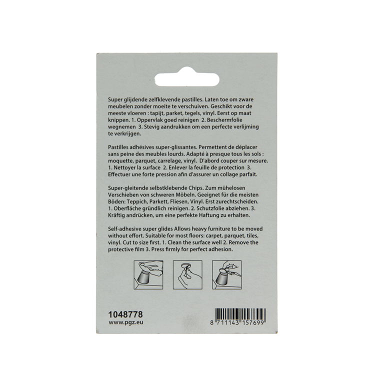 Mack 1048778 - pastille super coulissante autocollante marron ø 50 mm 4 pcs | 12 pièces