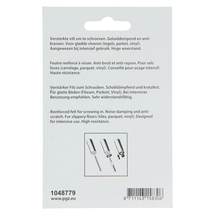 Mack 1048779 - feutre renforcé + vis marron ø 40 mm 4 pcs | 6 pièces