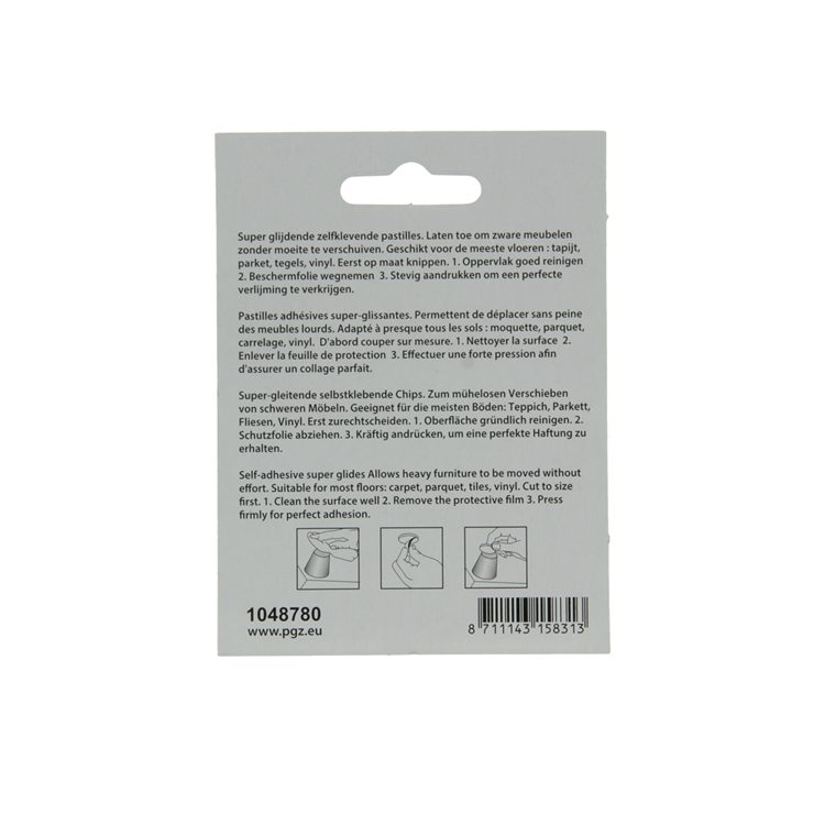 Mack 1048780 - pastille super coulissante autocollante marron ø 30 mm 4 pcs | 12 pièces