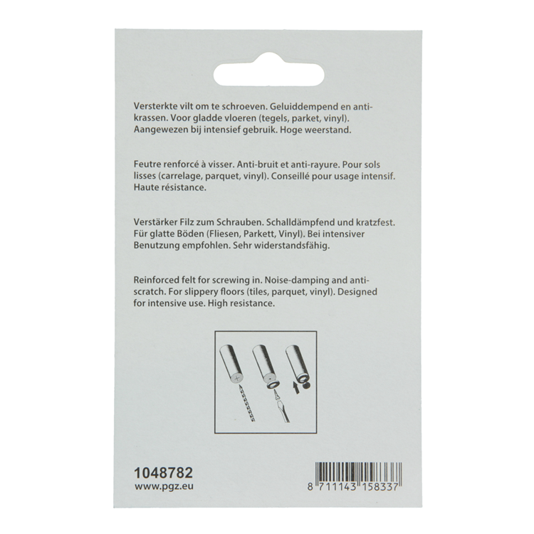 Mack 1048782 - feutre renforcé + vis marron ø 30 mm 4 pcs | 6 pièces