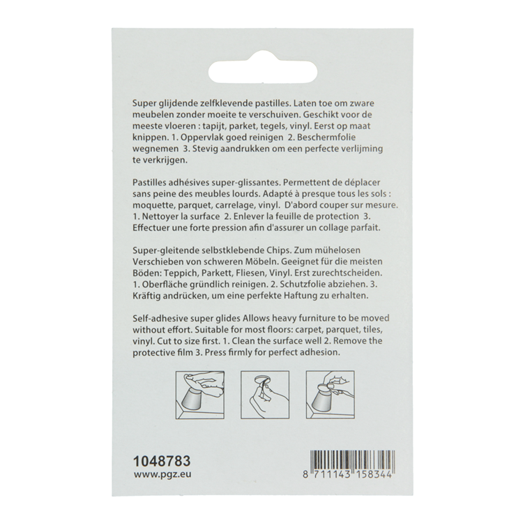 Mack 1048783 - pastille super coulissante autocollante marron ø 40 mm 4 pcs | 12 pièces