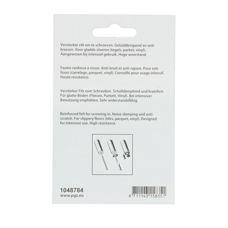 Mack 1048784 - feutre renforcé + vis marron ø 25 mm 8 pcs | 6 pièces