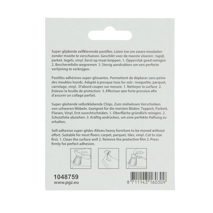 Mack 1048759 - pastille super coulissante autocollante marron ø 25 mm 4 pcs | 12 pièces