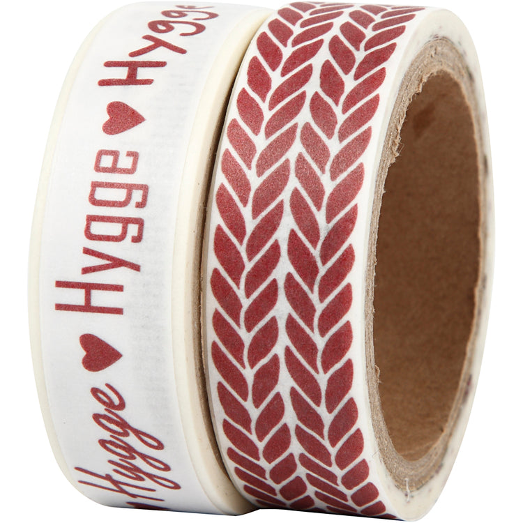 Masking tape Vivi Gade, point hygge et tricot, l: 15 mm, 2x5 m 1 boîte