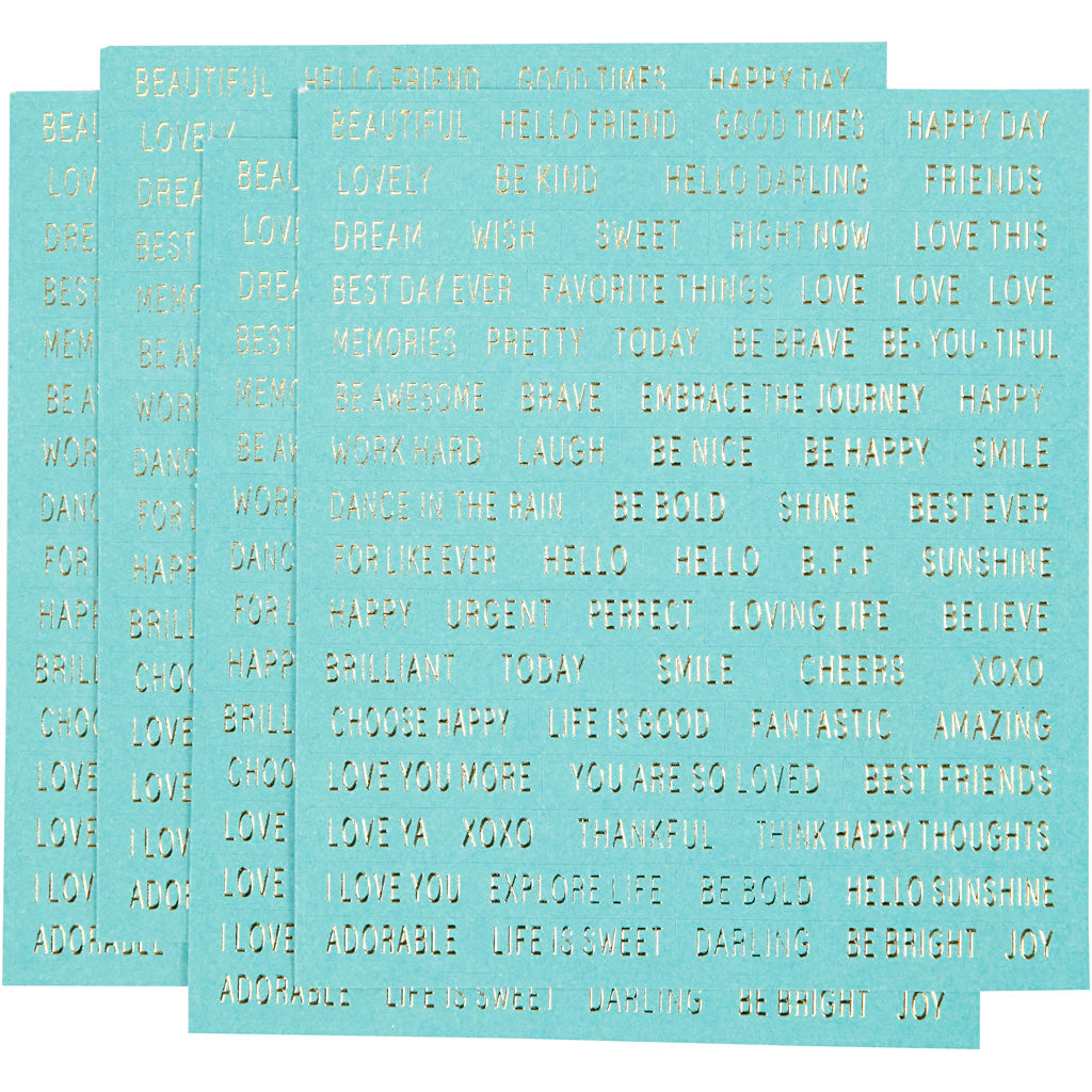 Autocollants Creativ company, feuille 10x11,5 cm, turquoise, 4 pièces 1 boîte