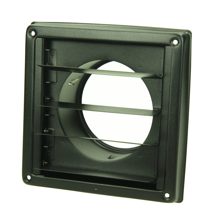 Renson 1069269 - grille de hotte encastrable en acier inoxydable 633 noir (dia 100) | 2 pièces