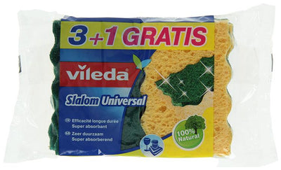 Vileda 1009691 - éponge à récurer slalom universelle 3 + 1 | 15 pièces