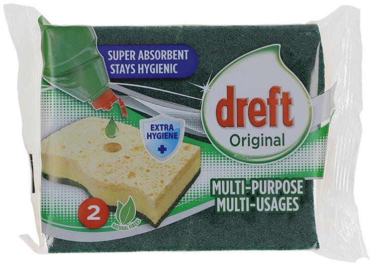 Dreft 1054240 - éponge à récurer violoncelle originale hygiénique x2 | 4 pièces