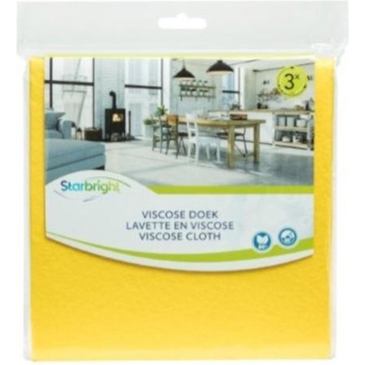 Starbright 1063308 - tissu viscose jaune 3pcs 38 x 38 cm sb | 10 pièces