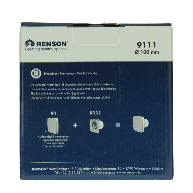 Renson 1069250 - méca. ventilateur standard 9111 (dia 100) | 2 pièces