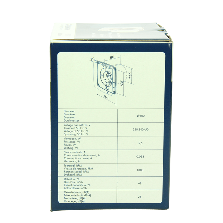 Renson 1069251 - méca. ventilateur avec minuterie 9211t (dia 100) | 2 pièces