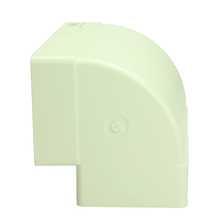 Renson 1069271 - Raccord d'angle PVC vert. 90° 7015 (220x90) (blanc) | 3 pièces
