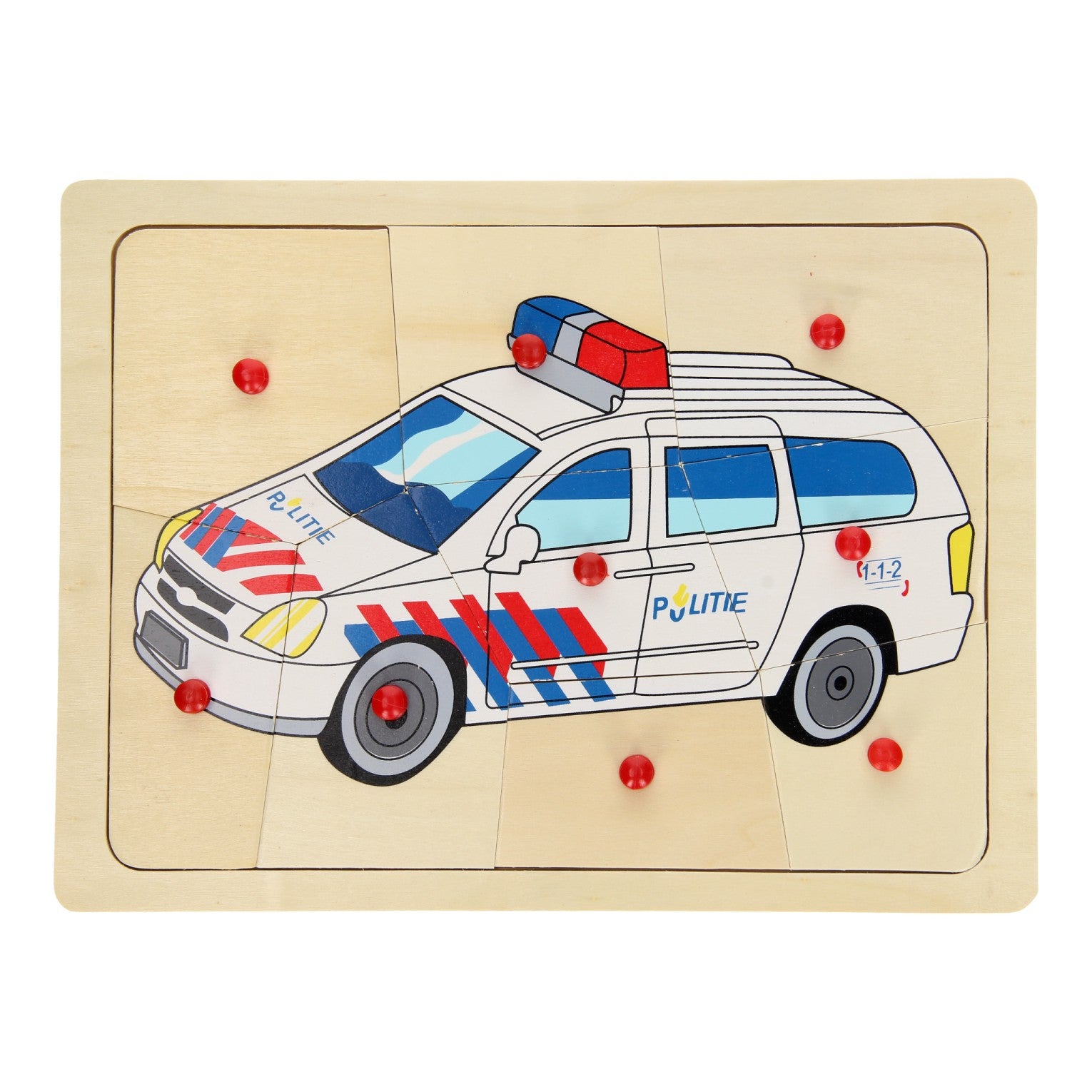 Puzzle à tenons en bois Playwood Police, 9 pcs.
