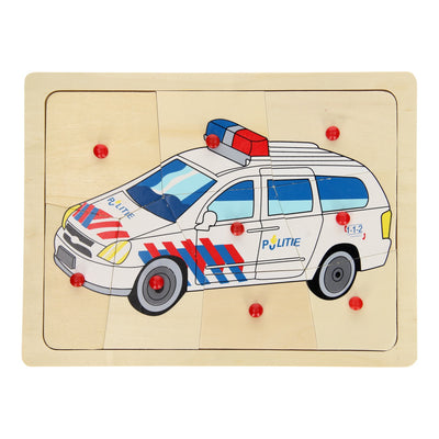 Puzzle à tenons en bois Playwood Police, 9 pcs.