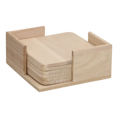 Porte-bois avec 6 sous-verres