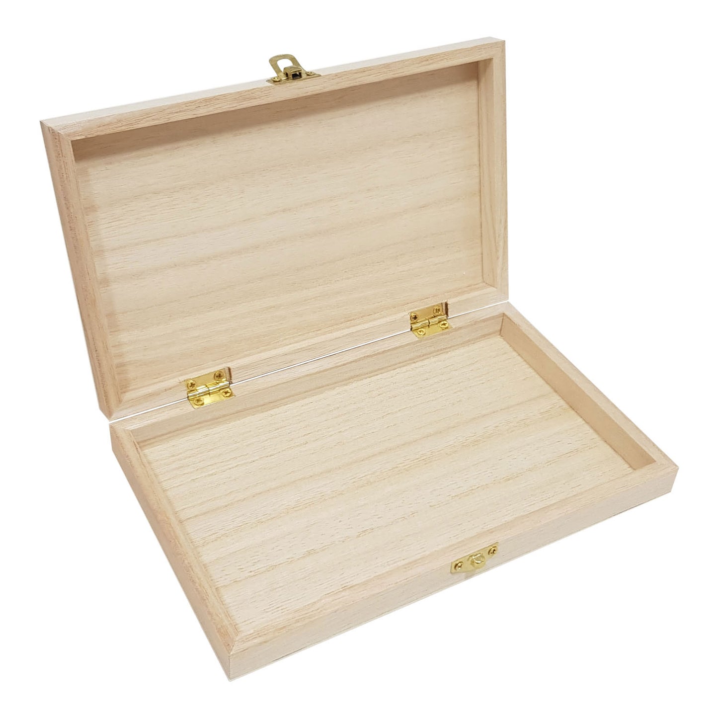 Boîte rectangle avec couvercle en bois paulownia