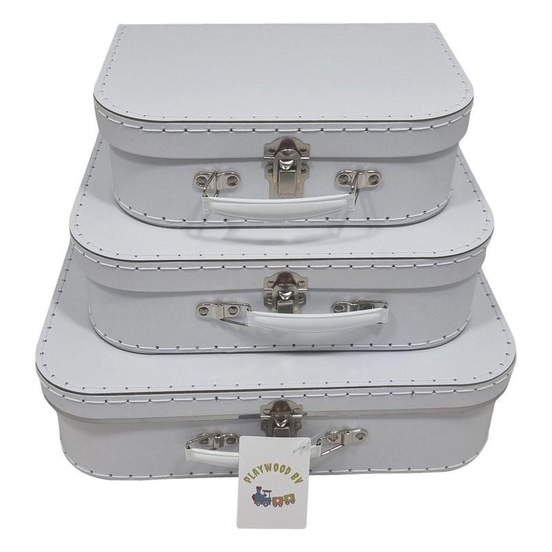 Playwood Cardboard Suitcase Set White, 3e.