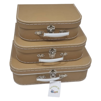 Playwood Cardboard Suitcase Set Brown, 3e.