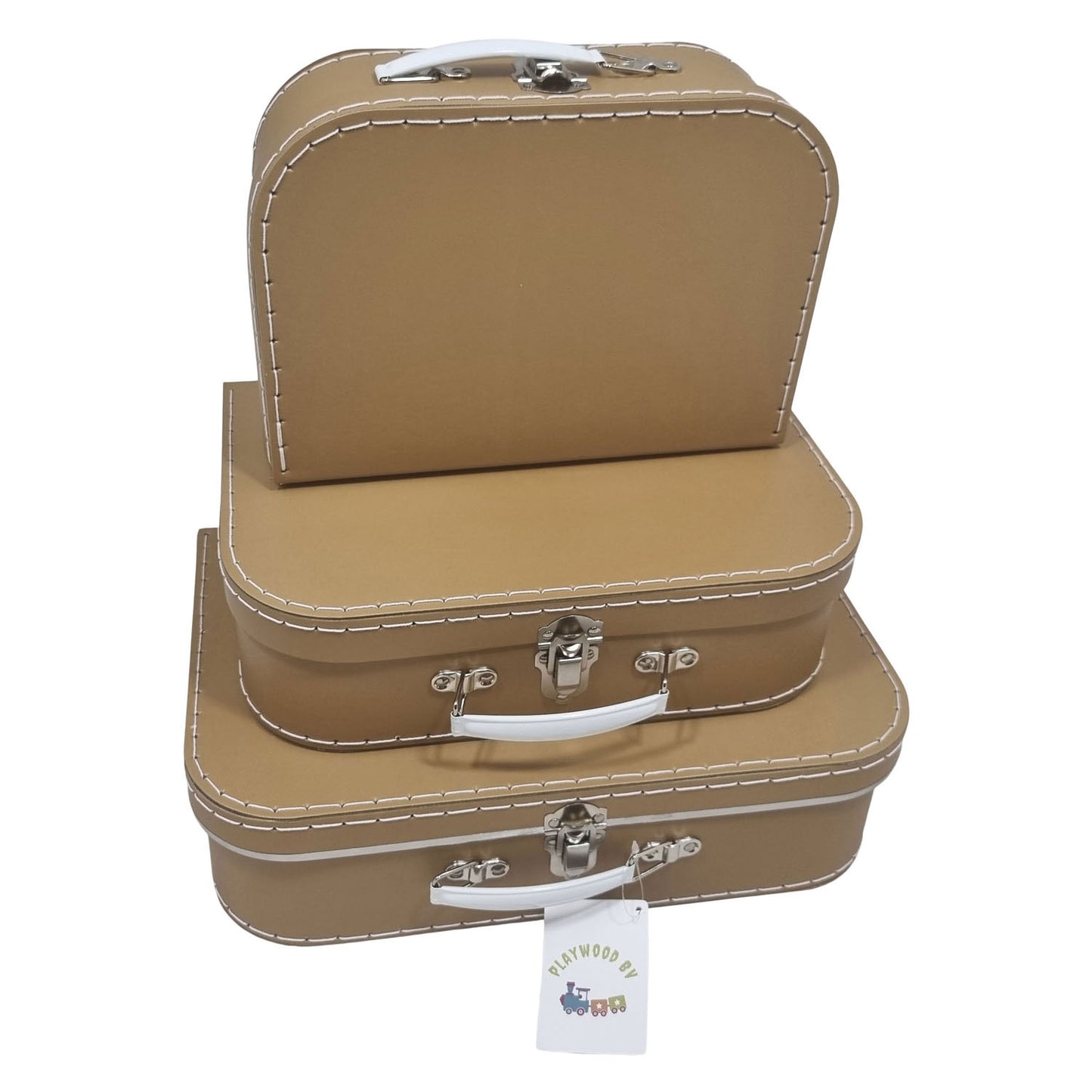 Playwood Cardboard Suitcase Set Brown, 3e.