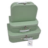 Playwood Cardboard Suitcase Set Green, 3e.