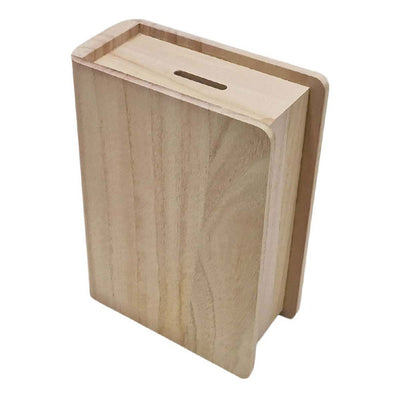 Tirelire en bois Playwood en forme de livre paulownia