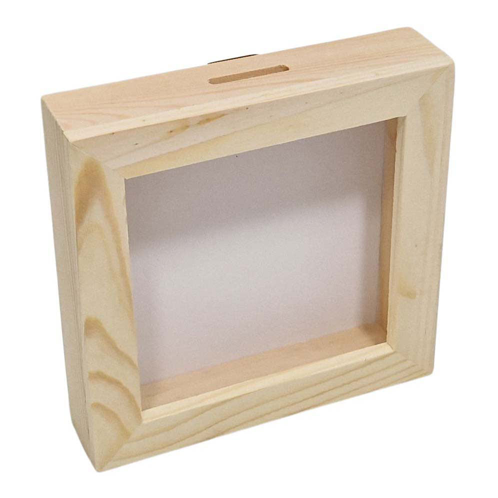 Tirelire en bois Playwood en plexiglas avec dos blanc petite