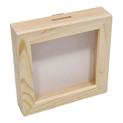 Tirelire en bois Playwood en plexiglas avec dos blanc petite