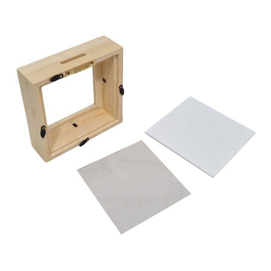 Tirelire en bois Playwood en plexiglas avec dos blanc petite