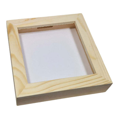 Tirelire en bois Playwood plexiglas dos blanc médium