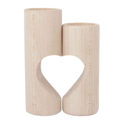 Porte-bougie chauffe-plat en bois Playwood, cœur, 2 pièces.