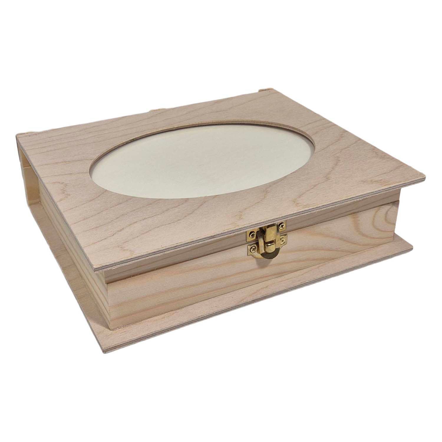Boîte en bois Playwood forme livre avec cadre photo