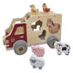 Animaux de ferme en forme de voiture en bois Playwood