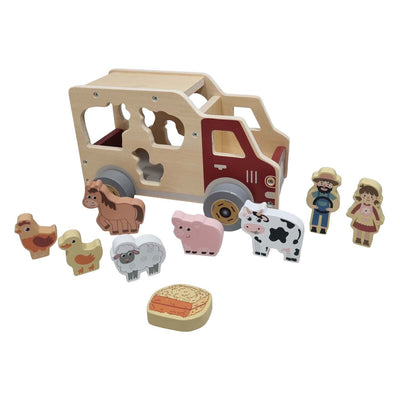 Animaux de ferme en forme de voiture en bois Playwood
