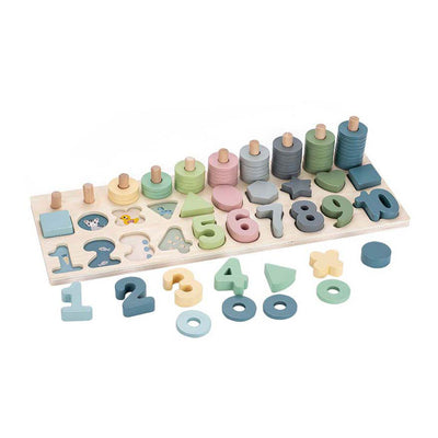 Planche d'apprentissage à compter et à façonner Playwood, 76 pcs.