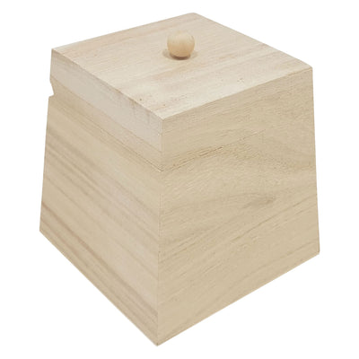 Boîte carrée en bois Playwood avec couvercle à rabat