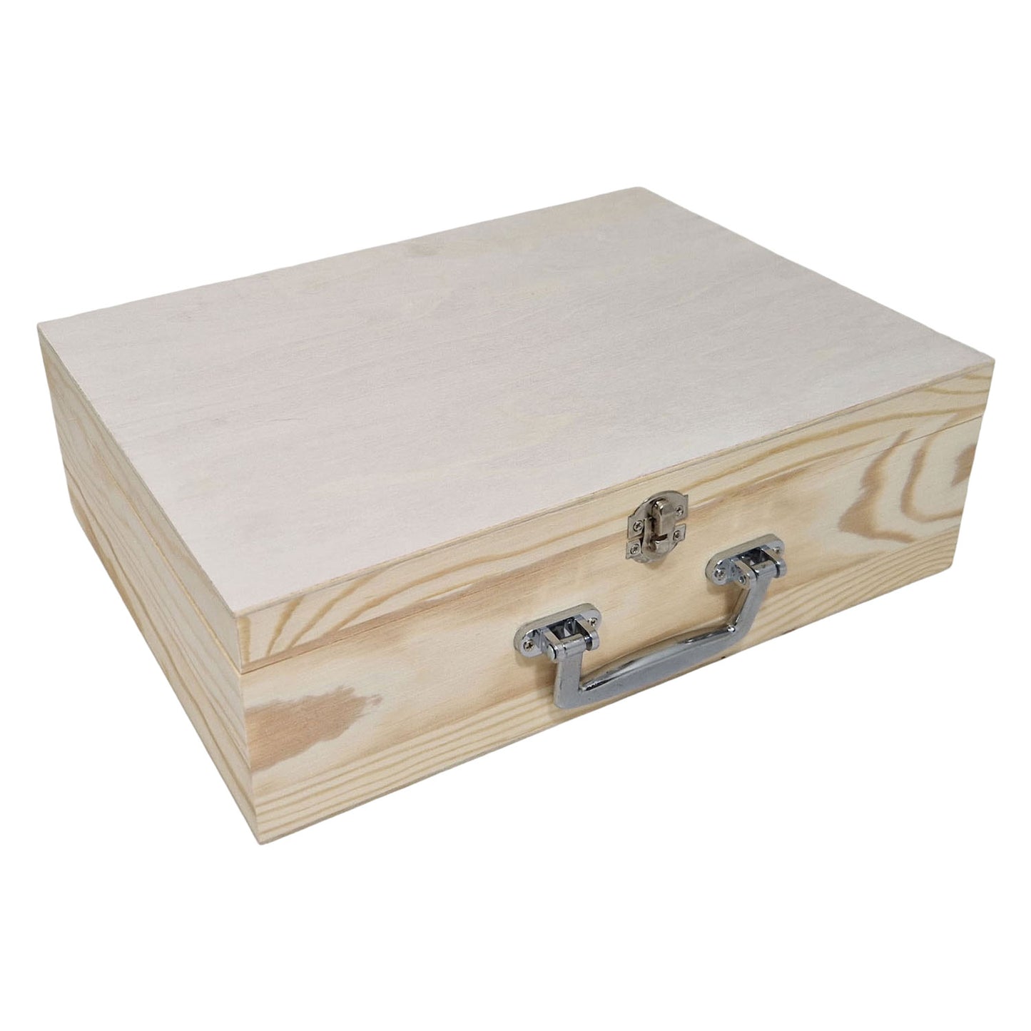 Valise en pin Playwood format A4 avec poignée en métal