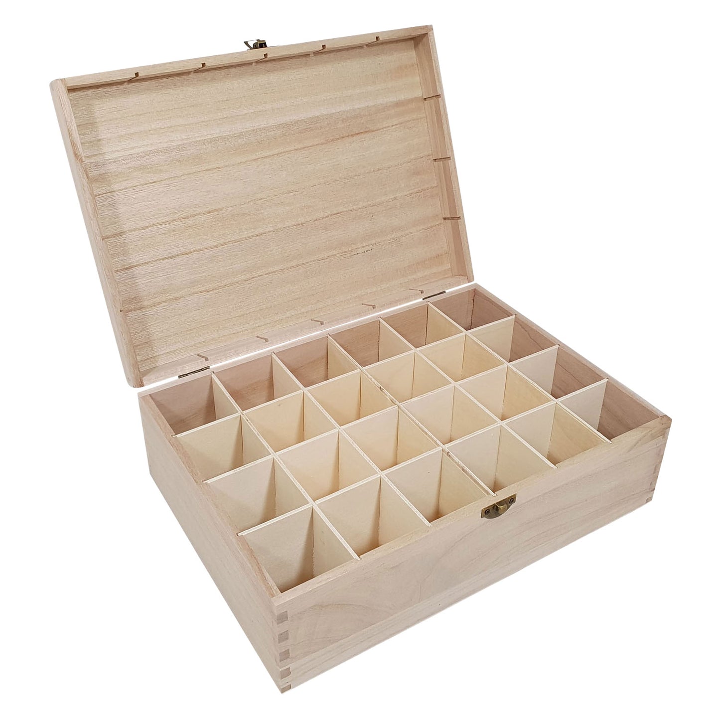 Boîte en bois Playwood 24 compartiments avec couvercle