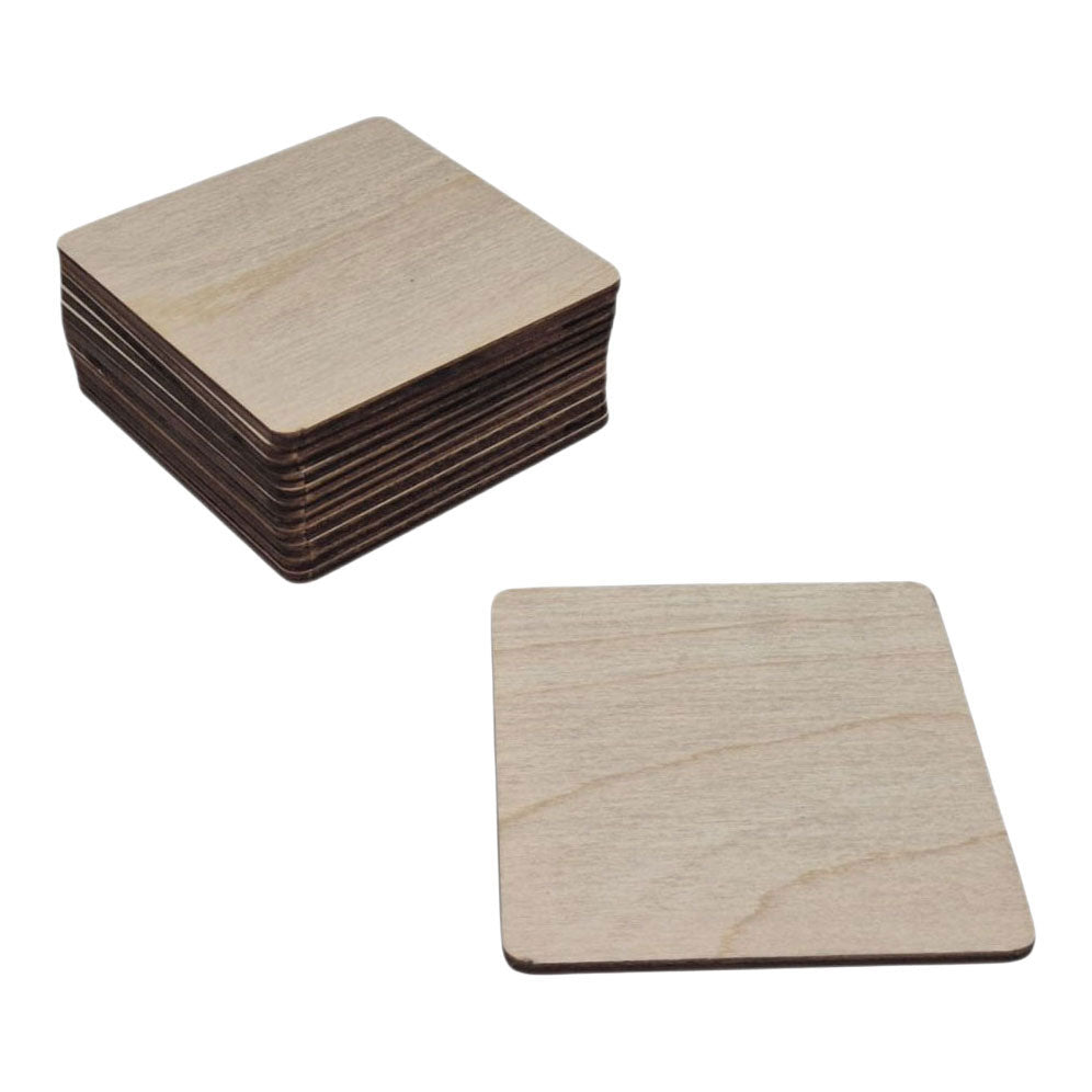 Sous-verres carrés en contreplaqué Playwood, 12 pièces