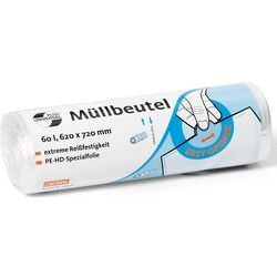 Sacs poubelle Deiss 49908 620x720mm 60l transparent