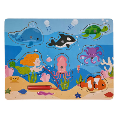 Puzzle et jeu de pêche en bois Playwood - 7 mcx.