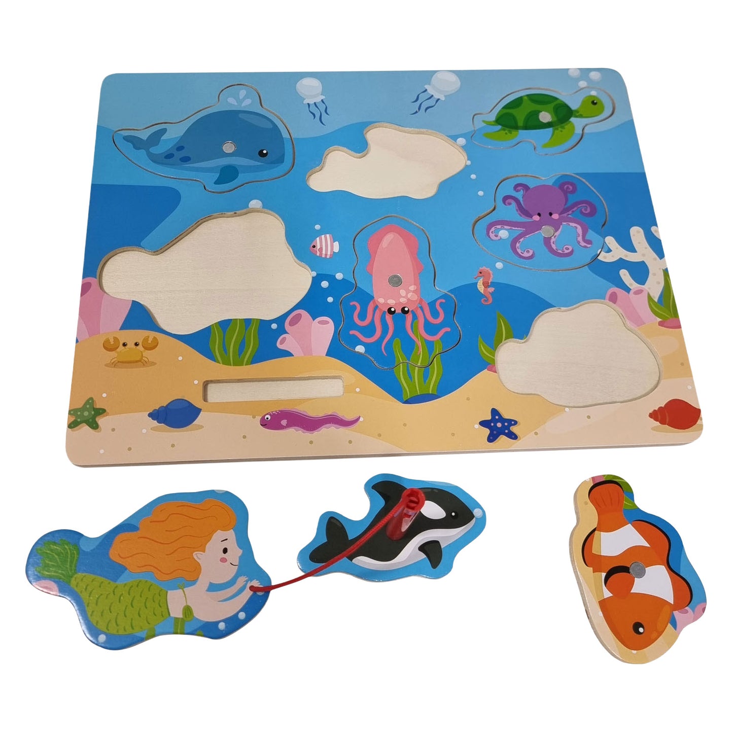 Puzzle et jeu de pêche en bois Playwood - 7 mcx.