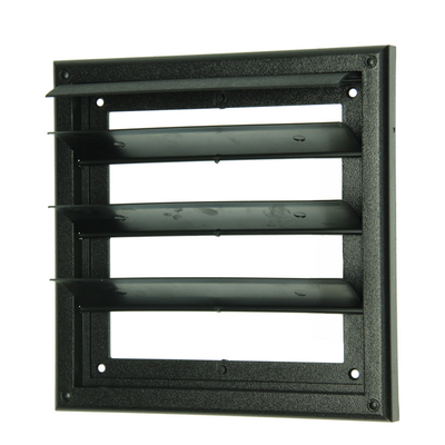 Renson 1069266 - grille de hotte aspirante en saillie PVC 733 (187x187) str 9005 (noir) | 2 pièces