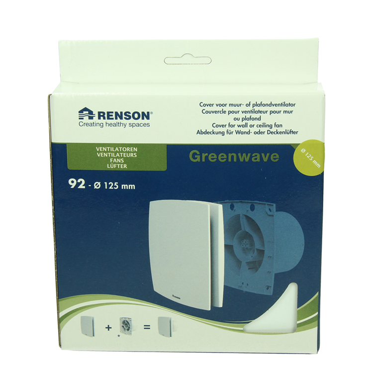 Renson 1069259 - cache ventilateur mécanique (9x12-dia 125) 92w (blanc) | 2 pièces