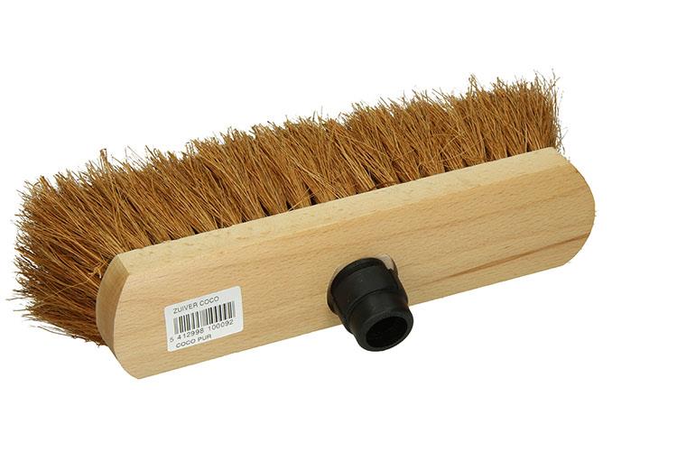 1009167 - balai en coco rond bois laqué 30cm + pièce eb noir | 5 pièces