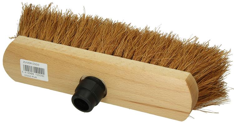 1009167 - balai en coco rond bois laqué 30cm + pièce eb noir | 5 pièces