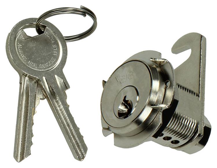 Mack 1015857 - 1 serrure pour armoire aux lettres nickelée 20mm | 5 pièces
