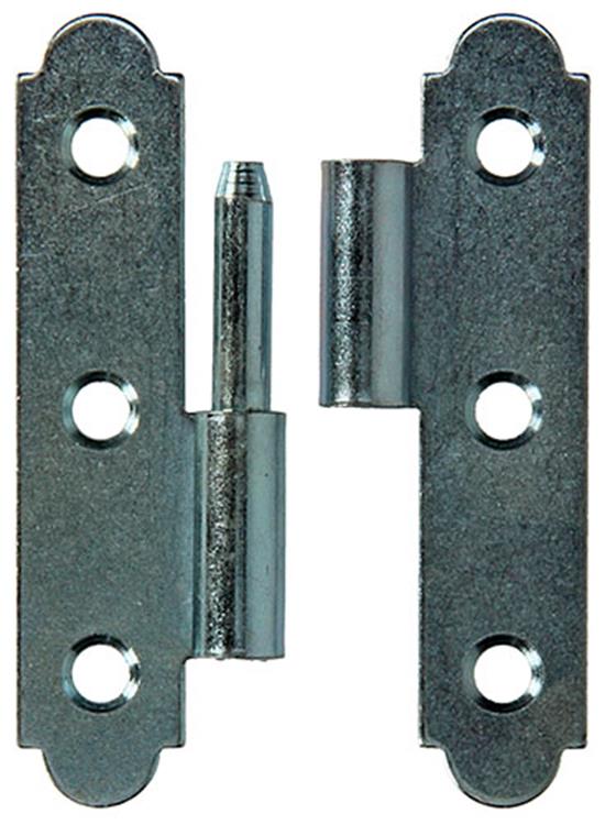 Mack 1013257 - 2 charnières espagnoles gauche galvanisées h 80 x l 45mm | 5 pièces